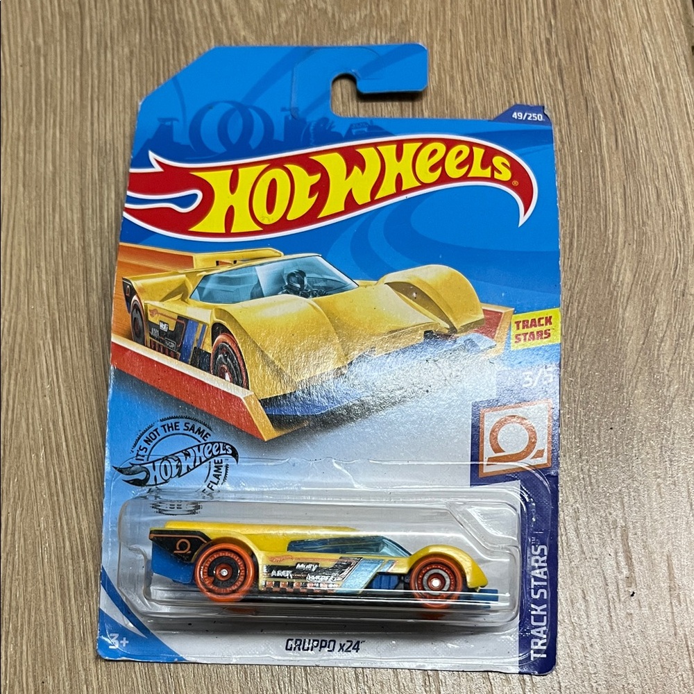Hot Wheels Yellow and Blue Race Car